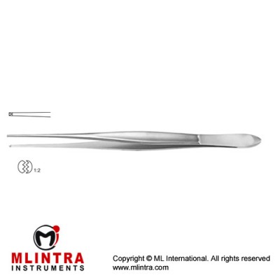 Cushing Dissecting Forceps 1 x 2 Teeth Stainless Steel, 25 cm - 9 3/4"